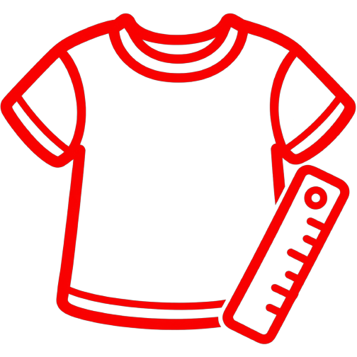 Red T-shirt and ruler icon
