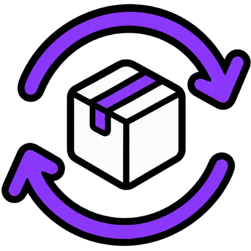 Box with replacement arrows icon