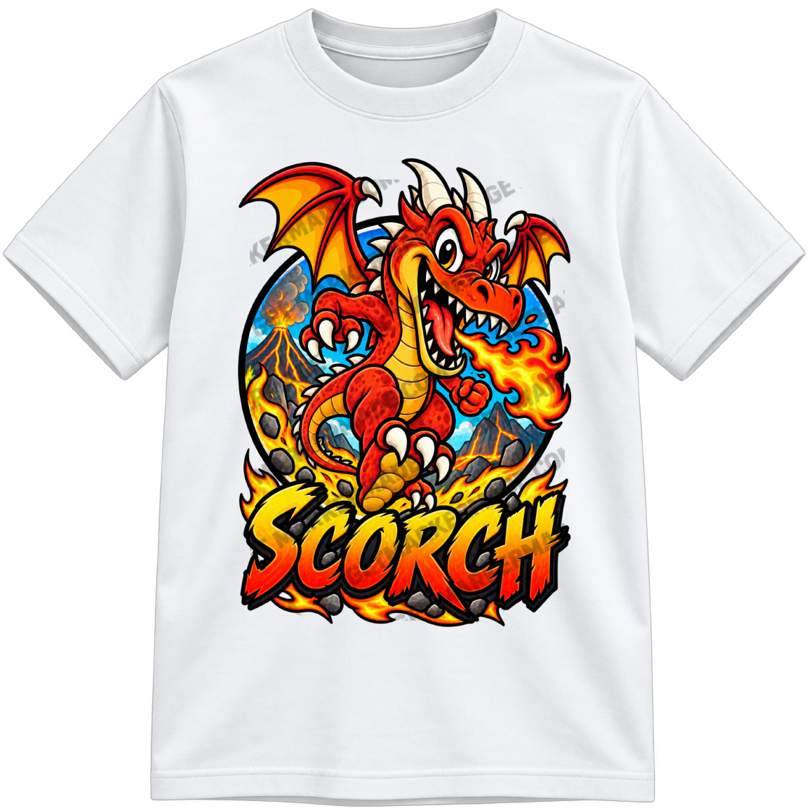 Scorch T-shirt, fully colored version