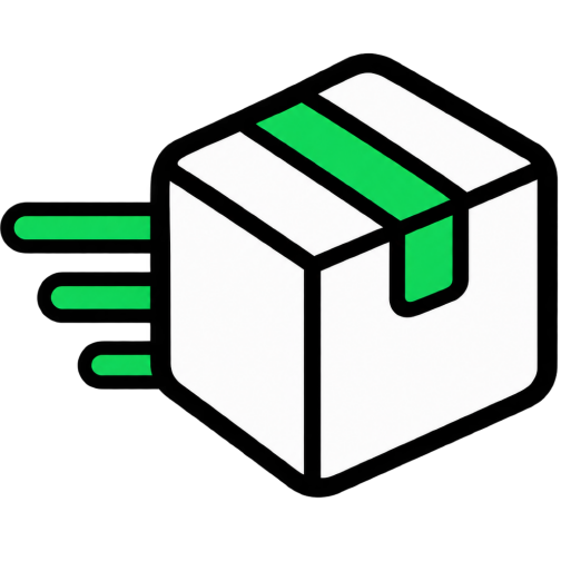 Shipping box in motion icon